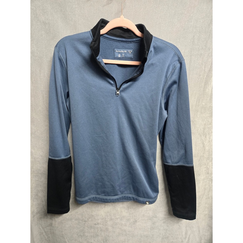Abercrombie Kids Blue Black Quarter Zip Pullover Activewear Top Size 15/16